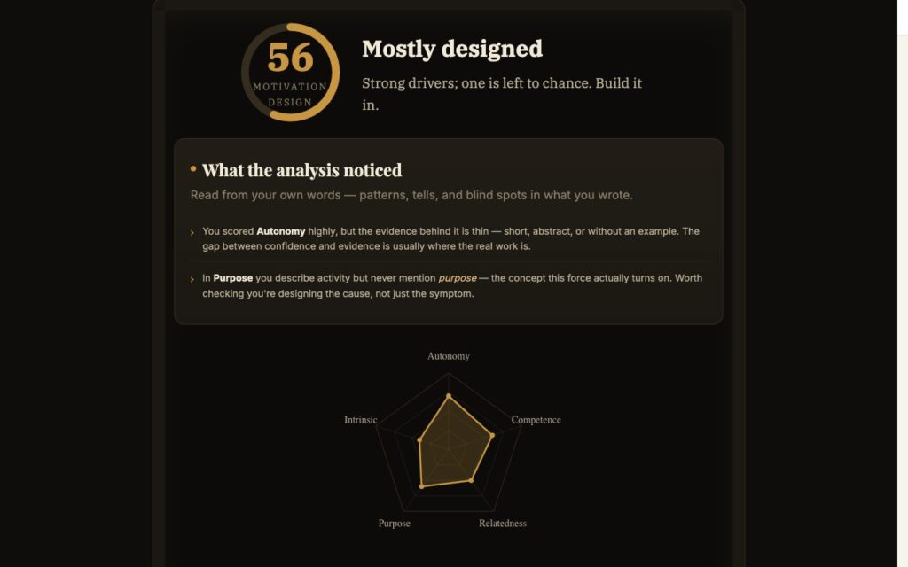 The Motivation Designer: a worked example