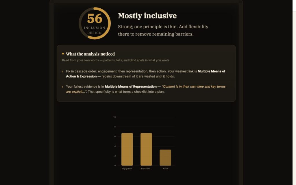 The Inclusive Design Auditor: a worked example
